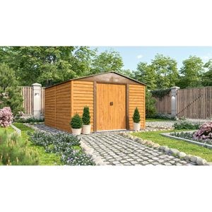 Casuta gradina PERGART Frankfurt II 1112, metal, 366 x 321 x 220 cm, maro