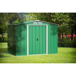 Casuta gradina DURAMAX Eco 8X6, otel, 262 x 182.2 x 191 cm, verde