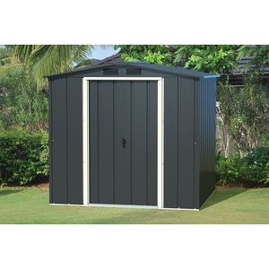 Casuta gradina DURAMAX Eco 6X6, otel, 202 x 182.2 x 180.5 cm, antracit