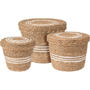 Cos depozitare KR2002610, maro deschis-alb, 3 bucati