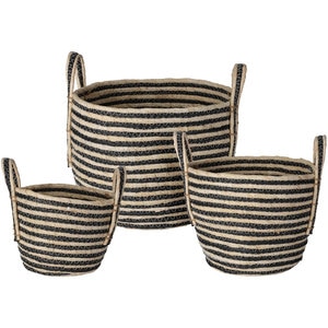 Cos depozitare KR2004170, maro deschis-negru, 3 bucati