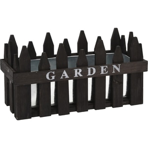 Set 3 ghivece flori KI Deco Gard, lemn, 35 x 15 x 18 cm, negru