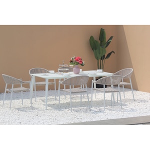 Set mobilier gradina MYRIA Nasik, 7 piese, alb