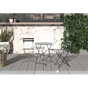 Set mobilier gradina MYRIA Bistro Grey, 3 piese, gri