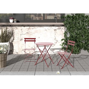 Set mobilier gradina MYRIA Bistro Red, 3 piese, rosu