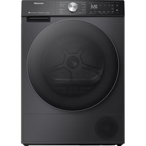 Uscator de rufe HISENSE DH5S102BB, Pompa de caldura, 10 kg, 17 programe, Clasa C, Wi-Fi, negru