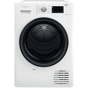 Uscator de rufe WHIRLPOOL FFT D 8X3B EE, 6th Sense, Condensare si pompa de caldura, 8 kg, 19 programe, Clasa C, alb