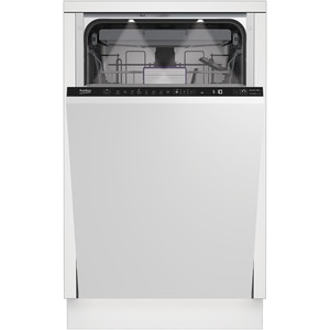 Masina de spalat vase incorporabila BEKO BDIS38040A, 10 seturi, 8 programe, 45 cm, Clasa C, panou comanda negru