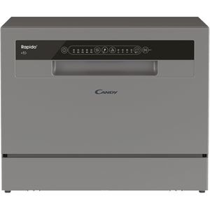 Masina de spalat vase independenta CANDY CP6E51LS, 6 seturi, 5 programe, 55 cm, Clasa E, argintiu