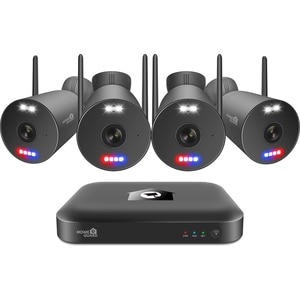Kit de supraveghere video HOMEGUARD HGNVK109104, 5 Mp, 4 camere, 2880p, Wi-Fi, 10 canale, negru