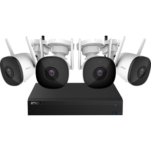 Kit de supraveghere video IMOU Bullet 2 2MP, 4 camere, Full HD, Wi-Fi, 4 canale, alb