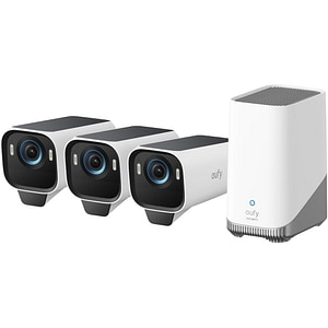Kit de supraveghere video EUFY Homebase 3, 3 camere, 4K HD, Wi-Fi, IP67, 16 canale, alb