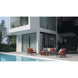 Set mobilier gradina MYRIA Monti, 4 piese, portocaliu-gri inchis