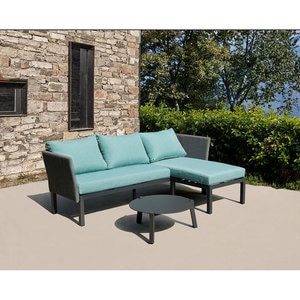 Set mobilier gradina MYRIA Paris, 3 piese, albastru-negru