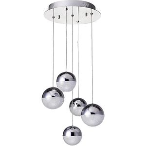 Lustra suspendata MYRIA Atomo, LED, 24W, 33x33x150 cm, crom