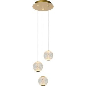 Lustra suspendata MYRIA Diamond, LED, 16W, 27x27x150 cm, auriu