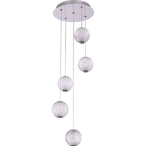 Lustra suspendata MYRIA Diamond, LED, 25W, 32x32x150 cm, crom