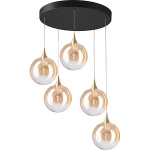 Lustra suspendata MYRIA Globe, LED, 20W, 55x55x150 cm, auriu-negru