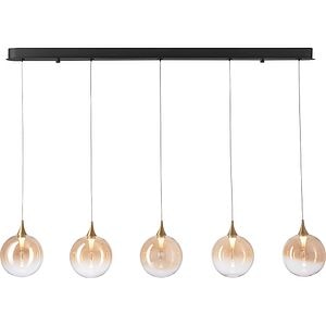 Lustra suspendata MYRIA Globe, LED, 21W, 120x16x150 cm, auriu-negru