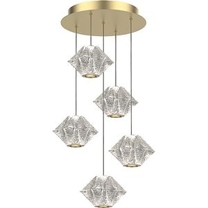 Lustra suspendata MYRIA Stella LED, 24W, 4000K, IP20, auriu