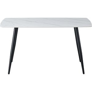 Masa bucatarie MYRIA NDT-2628, piatra sinterizata, 140 x 80 x 75 cm, alb