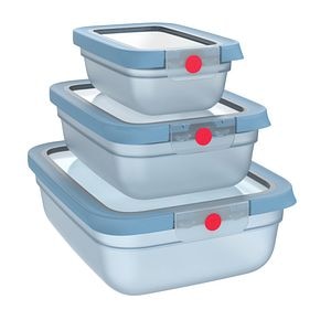 Set caserole TEFAL Oneclick N1230210, 3 piese, 0.5-2.3l, plastic, albastru