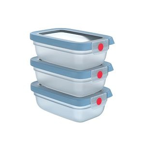 Set caserole TEFAL Oneclick N1230510, 3 piese, 0.5l, plastic, albastru