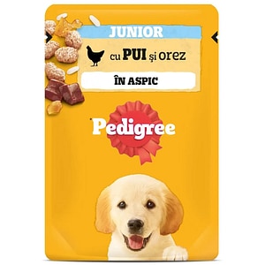 Hrana umeda pentru caini PEDIGREE, Junior, Pui si orez in aspic, 100 g