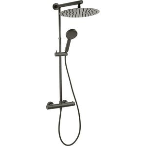 Sistem dus FERRO Trevi NP75-TRV7U-GM, termostat, 3 functii, negru mat