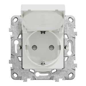 Priza SCHNEIDER Noua Unica NU508218, IP44, Suport fixare, Capac, Obturatoare, alb