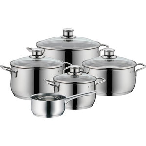 Set vase WMF Diadem Plus 733556040, 5 piese, 16-24cm, 1.5-6.5l, inox argintiu