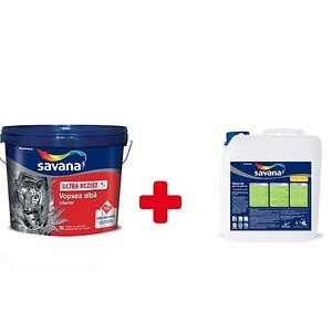 Pachet vopsea lavabila Savana, 15 L + amorsa 4 L