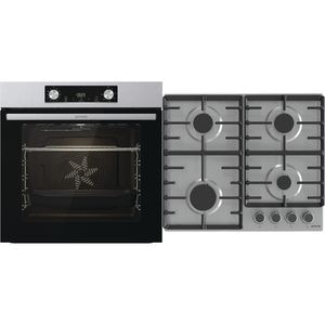 Set cuptor incorporabil GORENJE BO6735E02X, Electric, Autocuratare Aqua Clean, 77 l, Clasa A + Plita incorporabila G642ABX, Gaz, 4 arzatoare, inox