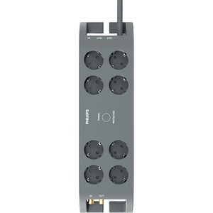 Prelungitor cu protectie PHILIPS SPN5185A/58, 8 prize, 2m, gri