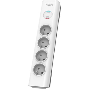 Prelungitor cu protectie PHILIPS SPN7040WA/58, 4 prize, 2m, Protectie copii, alb