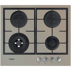 Plita incorporabila WHIRLPOOL GOFL 629/S, Gaz, 4 arzatoare, Wok, silver dawn