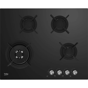 Plita incorporabila BEKO HINW64229S, Gaz, 4 arzatoare, Wok, negru