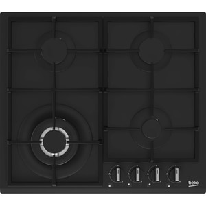 Plita incorporabila BEKO HIYG64225SBO, Gaz, 4 arzatoare, Wok, negru