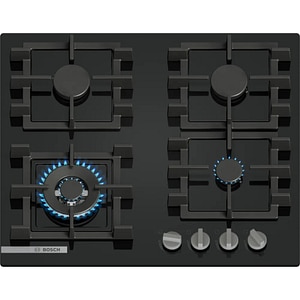 Plita incorporabila BOSCH PNK6B6K40, Gaz, 4 arzatoare, Wok, negru