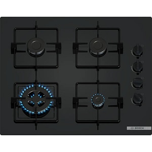 Plita incorporabila BOSCH POH6B6K30, Gaz, 4 arzatoare, Wok, negru