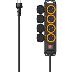 Prelungitor HAMA 223064, 4 prize Schuko, 4m, negru