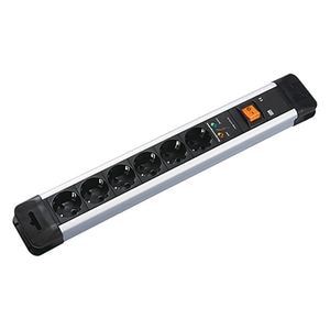 Prelungitor BACHMANN Connect Us 330.104, 6 prize Schuko, 2m, H05VV-F 3G1.5mm, negru