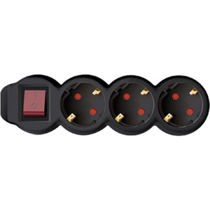 Prelungitor cu protectie HOME NV 3K, 3 prize, 1.5m, Negru