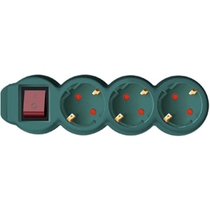 Prelungitor cu protectie HOME NV 3K-5, 3 prize, 5m, Verde