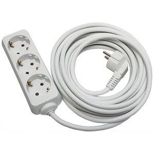 Prelungitor STROHM 5948833066495, 3 prize Shucko, 5m, alb