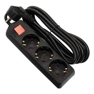 Prelungitor STROHM 5948833066471, 3 prize Shucko, 1.5m, negru