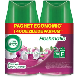 Pachet rezerve odorizant camera AIR WICK Freshmatic Satin/Moon Lily, 2x250ml