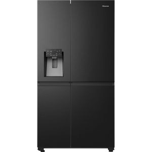 Side by Side HISENSE RS818N4TFE, Total No Frost, 632 l, H 179 cm, Clasa E, Dozator apa, Wi-Fi, negru