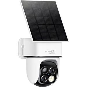 Camera IP Wireless exterior HOMEGUARD HGWBC-359, 3Mp, 2K, IR, Night Vision, Acumulator 5Ah, Panou solar, alb
