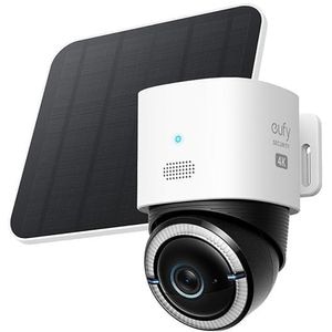Camera IP Wireless PTZ EUFY S330, 4K 1536P, IR, Night Vision, panou solar, alb